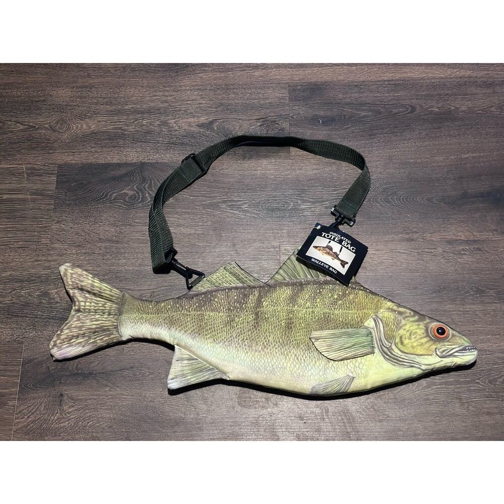 Novelty Walleye Fish Shaped Insulated Tote Bag Fisherman Bag